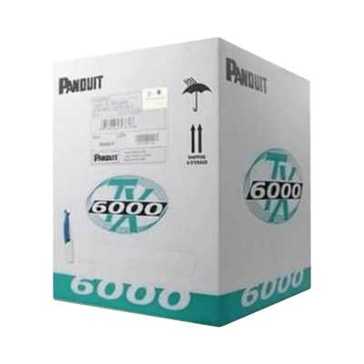 PANDUIT - Bobina de Cable UTP 305 Metros (1000 Pies) de Cobre, TX6000™ PanNet, Reelex, Blanco, Categoría 6 Mejorado (23 AWG), LSZH (Bajo Humo, Cero Halógenos), de 4 Pares