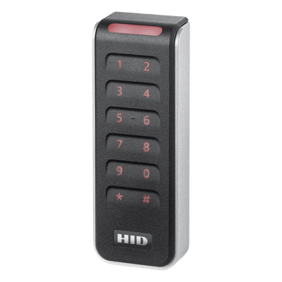 HID - Lector de Control de Acceso / Multitecnología SEOS, iCLASS, MIFARE / Wiegand y OSDP / Teclado Integrado / Pigtail 0.5 m (1.64 ft) / 45x121.5x19.5 mm