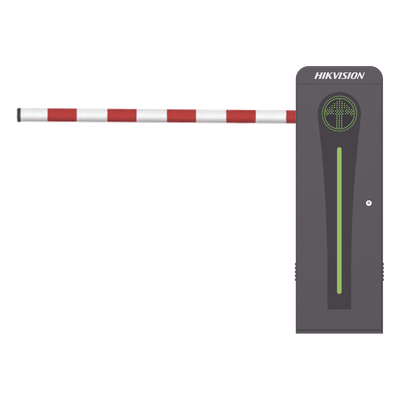 HIKVISION - Barrera Vehicular / Brazo Abatible por Colisión 4 m (13.1 ft) / Motor Brushless 24 VDC / 360 Ciclos por Hora / Semáforo Rojo-Verde Integrado / Control por Bluetooth