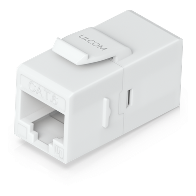 UBIQUITI - Acoplador Keystone / Cat6 Pass-Through / 10 Gbps / PoE / Snap-In / Paquete 12 Unidades