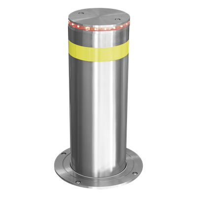 ACCESSPRO - Bolardo Hidráulico Antiembestida / 220 mm × 600 mm (0.72 ft × 1.97 ft) / Acero Inoxidable 304 / 200,000 J / Ciclo 4 s / 100 Ciclos/h