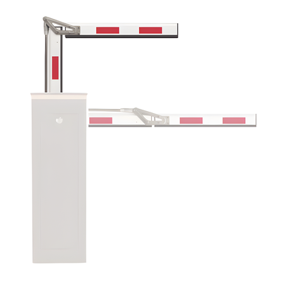 ACCESSPRO - Brazo Articulado para Barrera / 6 m (19.7 ft) / Aluminio Blanco con Reflectivos / Articulación 90° / Doble Sección 3 m