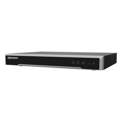 EPCOM - DVR 4 Canales TurboHD + 4 Canales IP/ 8 Megapixel/ Acusense/ Audio por coaxitron / 1 Bahía de Disco Duro /4 Entradas de Alarma / 1 Salida de Alarma / H.265+