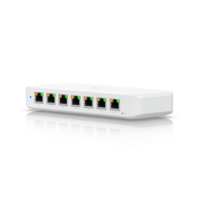 UBIQUITI - USW Ultra 210W Switch de 8 Puertos GbE (7 Puertos PoE+ y 1 Puerto Entrada PoE++) con Opciones de Montaje Versátiles