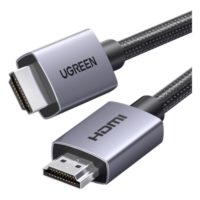 UGREEN - Cable HDMI 2.0 de Nylon Trenzado | 1 m | 4K@60Hz | ARC | Dolby ATMOS | True HD | DTS HD | HDR | 3D Inversivo  | 3 modos de Visualización | 3 Capas de Protección + 4 de Blindaje | Niquelado | Carcasa de Aluminio.