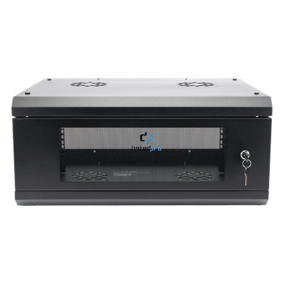 LINKEDPRO - Gabinete de Pared 4U / 19" / Profundidad 455 mm / Cristal Templado / 80 kg / Interior