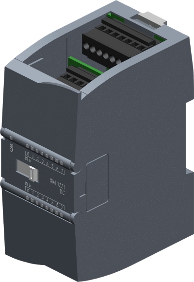 SIEMENS - Módulo de Entrada Digital SM 1221 / 16 DI 24V DC / Sink-Source / IP20 / 45mm Ancho / Entradas en Grupos de 4 / Retardo Parametrizable / Aprobaciones Internacionales