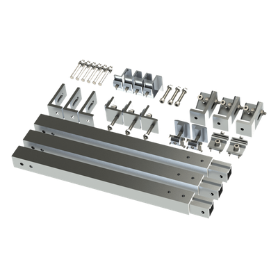 EPCOM POWERLINE - Caja de accesorios de aluminio anodizado / Montaje techo / Arreglo 1x2 / Inclinación 20-45° / Resistencia viento 136 km/h