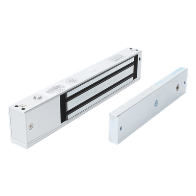 ACCESSPRO - Chapa Magnética Electromagnética / 280 kg (600 lbs) / 12/24 VCC / LED Ultra-brillante / Sensor NO/NC / Aluminio Anodizado