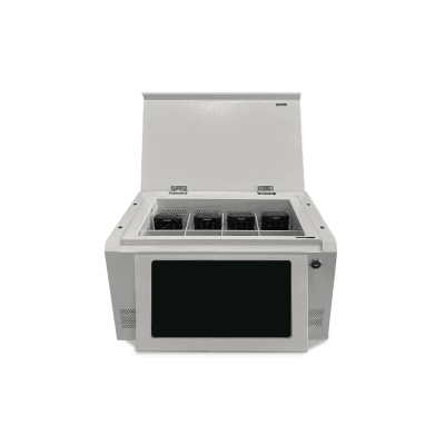 EPCOM - Estación de Descarga para Cámaras Corporales | 8 Canales de Conexión | Descarga Simultanea | Pantalla Táctil | Almacenamiento Hasta 12TB | Carga y Copia de Seguridad Automática | Compatible con Body Cam XMR-R3.