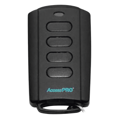 ACCESSPRO - Control Remoto con Clip para Visera / 433.92 MHz / 4 Botones / -10°C a 50°C / Batería 12V Incluida