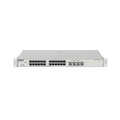 RUIJIE - Switch Administrable Capa 3 con 24 puertos Gigabit PoE 802.3af/at + 4 SFP+ para fibra 10Gb, gestión gratuita desde la nube, 370w
