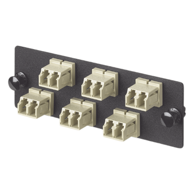 PANDUIT - Placa Acopladora de Fibra Óptica / 6 Conectores LC Duplex / 12 Fibras / Multimodo OM1 / Mangas Cerámicas Zirconia