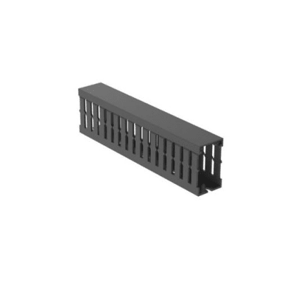 PANDUIT - Canaleta Ranurada de PVC con Tapa, Tipo F, 32 mm de Ancho, 53.8 mm de Alto y 2 m de Largo, Color Gris