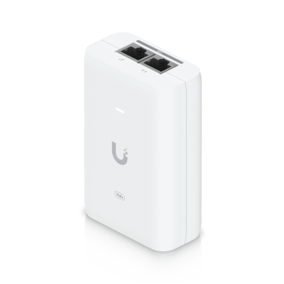 UBIQUITI - Adaptador PoE+ 2.5G / hasta 30 W / 48V 0.65A / (2) Puertos RJ45 MultiGigabit 2.5G / Salida PoE+ / LED Indicador / Ideal para APs UniFi WiFi 7 / / Protección contra Sobretensiones