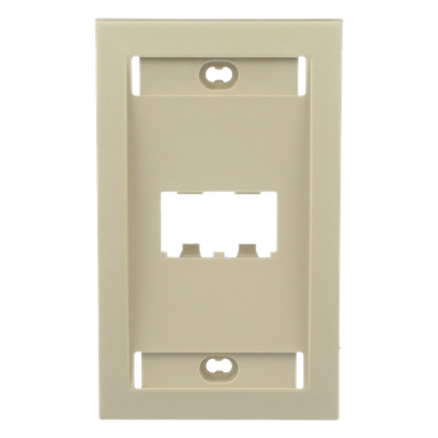 PANDUIT - Placa de Pared Vertical / 2 Puertos Mini-Com / Espacios para Etiquetas / Perfil Elevado / Marfil