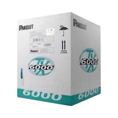 PANDUIT - Bobina de Cable UTP 305 Metros (1000 Pies) de Cobre, TX6000? PanNet, Reelex, Amarillo, Categoría 6 Mejorado (23 AWG), PVC (CM), de 4 Pares