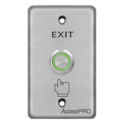 ACCESSPRO - Botón de Salida con Aro Luminoso / Verde / IP65 / Aluminio / NO,COM,NC / 12-24 VCC