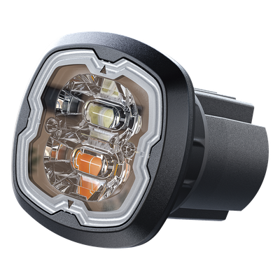 SIGNALPRO - Luz de Advertencia Empotrable / 6 LED Dual Color Rojo/Azul / Homologación ECE R65 Clase I / IPX7 / SAE J595 Clase 1