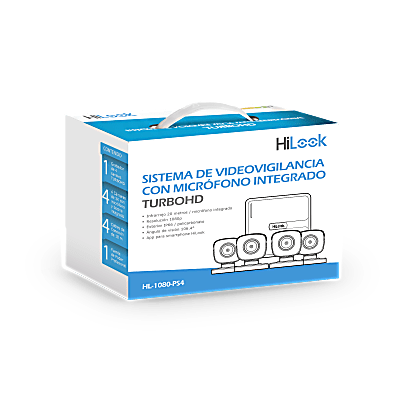 HILOOK BY HIKVISION - (MICRÓFONO Integrado) Kit TurboHD 1080p Lite / DVR 4 canales / Audio por Coaxitron / 4 Cámaras Bala de Policarbonato con Micrófono Integrado