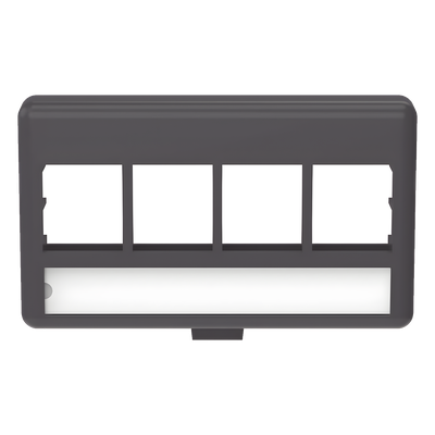 PANDUIT - Placa de Mobiliario Modular / 4 Puertos Keystone / Salida Plana / 2.9" x 1.77" (73.66 x 44.95 mm) / Color Negro