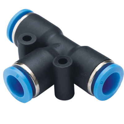 TITAN-AUTOMATION - Accesorio Neumático Unión en T / Inserción para Tubo Ø10 mm Exterior / Conexión Triple / Aplicaciones Neumáticas Industriales