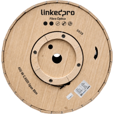 LINKEDPRO - Carrete de 4 Kilómetros de Fibra Óptica Aérea Mini ADSS (ASU) G.652D, Monomodo de 8 Hilos, Exterior, Span 80, Loose Tube