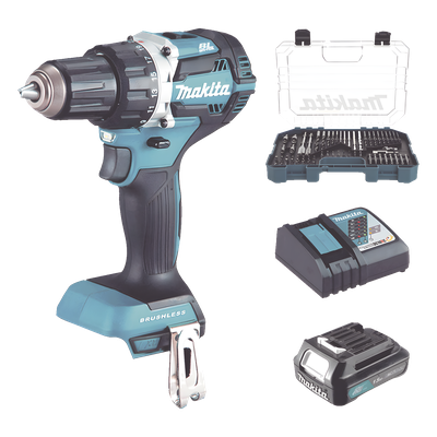 MAKITA - Taladro Rotomartillo Inalámbrico / 18Vcc / 1,900 RPM / 21 Configuraciones de Torque / Motor Brushless / Broquero 1/2" (12.7 mm)