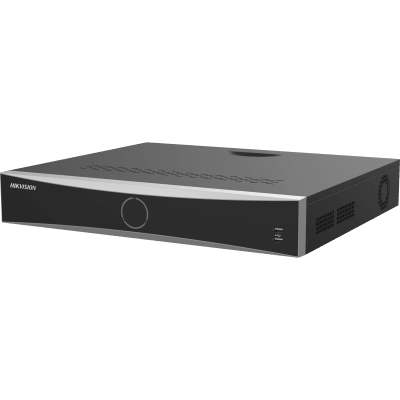 HIKVISION - [Acusearch] NVR 12 Megapixel (4K) / 32 canales IP / AcuSense (Evita Falsas Alarmas) / Reconocimiento Facial / 4 Bahías de Disco Duro /  HDMI en 4K / Alarmas I/O
