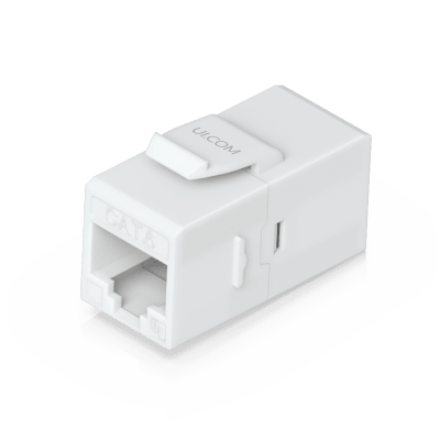 UBIQUITI - Keystone Coupler Cat6 Pass-Through para Cable Ethernet, Instalación Snap-In en Patch Panel, Paquete con 12 Piezas
