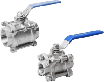 TITAN-AUTOMATION - Válvula de Bola 3 Piezas Acero Inoxidable / Presión 1000 WOG / Material SS304 / Conexión Neumática / Marca Titan