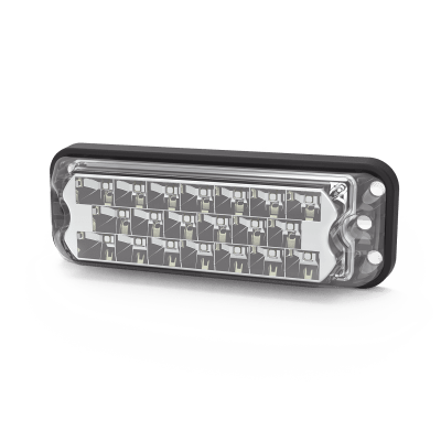 ECCO - Luz Auxiliar de 20 LED, Ámbar/Claro, Bisel Negro, Lente transparente