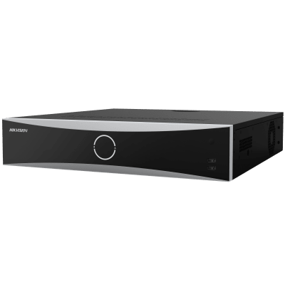 HIKVISION - NVR 12 Megapixel (4K) / 32 Canales IP / Reconocimiento Facial / AcuSense / 8 Bahías de Disco Duro /  2 HDMI en 4K / Alarmas I/O