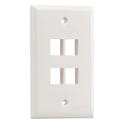 PANDUIT - Placa de Pared Vertical / 4 Puertos Keystone / Montaje Vertical / 69.8 x 114.3 mm / 2.75 x 4.5 pulg. / ABS / Marfil