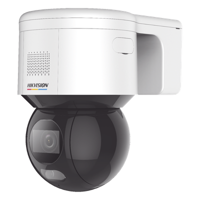HIKVISION - Domo PT IP 4 Megapixel / Imagen a Color 24/7 / Lente 4 mm / Luz Blanca 30 mts / Exterior IP66 / ACUSENSE (Evita Falsas Alarmas) / PoE+ / Micrófono y Bocina Integrada / WDR 120 dB / MicroSD