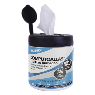 SILIMEX - Toallitas Húmedas Antibacteriales / Limpieza de Equipos Electrónicos / 30 Piezas / Antiestáticas / Alcohol Isopropílico