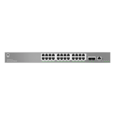 GRANDSTREAM - Switch Empresarial Administrable / Capa 2++ / 24 Puertos Gigabit / 2 SFP+ / 88 Gbps / VLAN 4K / QoS Avanzado / GDMS Cloud