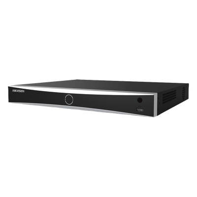 HIKVISION - NVR IP / 12 Megapixel (4K) / 8 Canales / 8 Puertos PoE+ / Reconocimiento Facial 20,000 Rostros / AcuSense / 2 Bahías HDD / Alcance PoE 300 m (984.3 ft)
