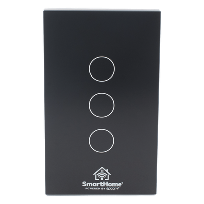SMARTHOME BY EPCOM - Apagador Inteligente Wi-Fi / 3 Circuitos / 2.4 GHz / 100V-250V / Control por Voz / App Móvil