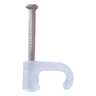 THORSMAN - Grapa para cable plano / 4mm / Polipropileno transparente / 100 piezas / Clavo 20mm x 1.2mm / -10°C a +120°C