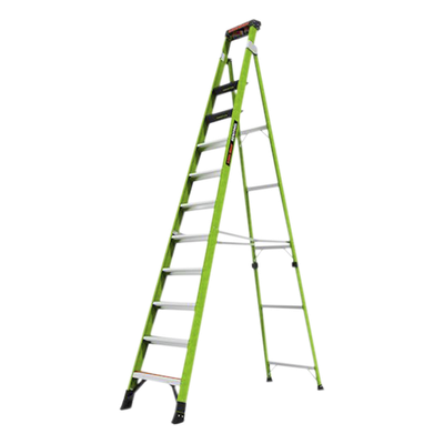 LITTLE GIANT LADDER SYSTEMS - Escalera Industrial / Fibra de Vidrio / 3.65 m (12 ft) / Capacidad 170 kg / Tipo IAA / Doble Modo / Almohadilla Giratoria