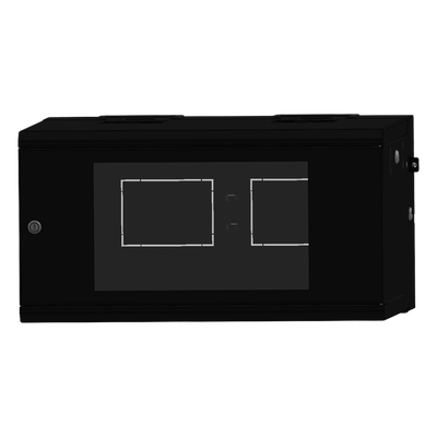 LINKEDPRO - Gabinete Rackeable de Pared / 6U / 19 Pulgadas / Puerta de Cristal / Abatible 120° / Carga 80 kg / Ventilación 120 mm