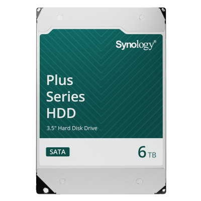 SYNOLOGY - Disco Duro SATA de 3.5" Serie Plus | Capacidad 6TB | Interfaz SATA 6GB/s | Velocidad de Rotación 5400 rpm | Caché 256MB | MTBF 1.2 Millón de Horas | Carga de Trabajo 180 TB/año.