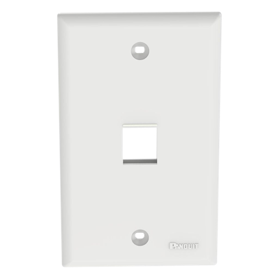 PANDUIT - Placa de Pared Vertical / Estilo Plano / 1 Puerto Keystone / ABS / 69.8 x 114.3 mm / 2.75 x 4.5 pulg. / Blanco
