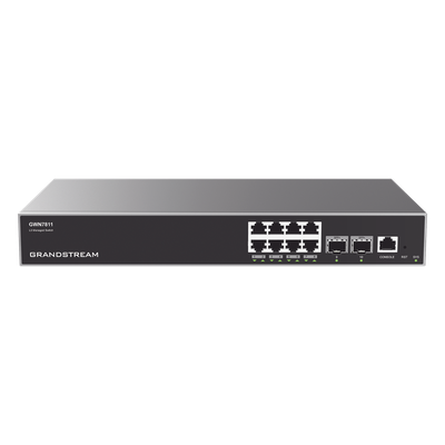GRANDSTREAM - Switch Capa 3 Administrable / 8 Puertos Gigabit / 2 Puertos SFP+ 10G / 56 Gbps Capacidad de Conmutación / Administración Cloud