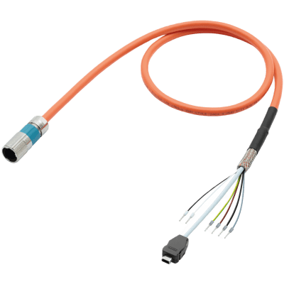 SIEMENS - Cable Motor MOTION CONNECT 500 / SPEED-CONNECT M17 / 4x0.75 + 4x0.2 + 2x0.5C / PVC Orange RAL 2003 / 5.0 m / UL758 CSA / Para Aplicaciones Dinámicas