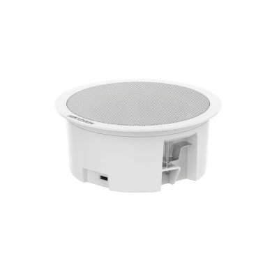 HIKVISION - Bocina (Altavoz) IP con Bluetooth | Montaje en Plafón | 3 Watts | PoE+ | Biblioteca de Audios Pregrabados | Entrada de alarma | Hik-Connect / HikCentral Profesional | Compatible con Bocinas secundarias