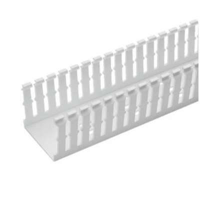 PANDUIT - Canaleta Ranurada Angosta de PVC Sin tapa, Tipo F, 57.2 mm de Ancho, 79.8 mm de Alto y 1.8 m de Largo, Color Blanco