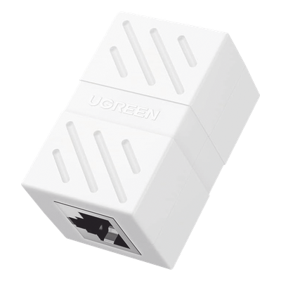 UGREEN - Acoplador Ethernet / 10 Gbps / Cat7/Cat6A/Cat6/Cat5e / PoE / Ignífugo ABS / Blanco