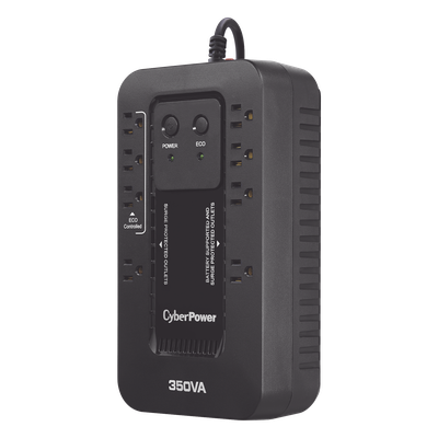 CYBERPOWER - UPS de 350 VA/255 W, Topología Standby con Modo Ahorrador ECO, Entrada 120 Vca NEMA 5-15P, Con 8 Tomas NEMA 5-15R